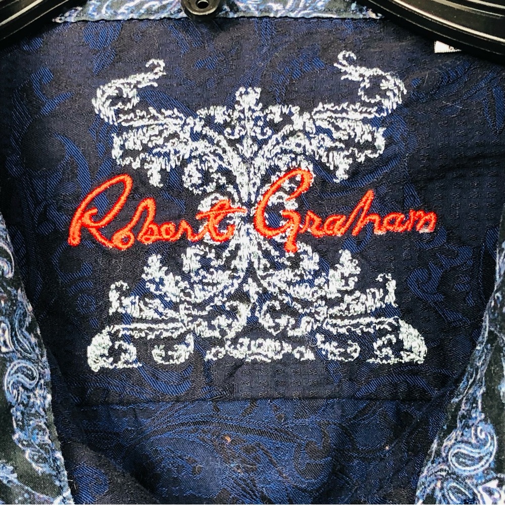 Robert Graham Navy Blue Patterned Button-Down Shi… - image 3